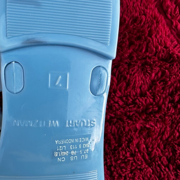 Stuart Weitzman Light Blue Periwinkle Sandals with Pearl Accents Size 7 - Picture 7 of 7